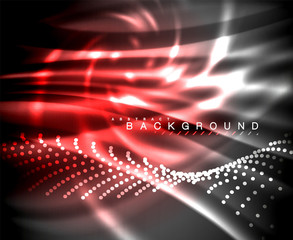 Neon glowing techno lines, hi-tech futuristic abstract background template with square shapes