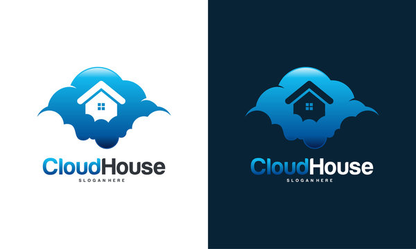 Cloud House logo designs concept vector