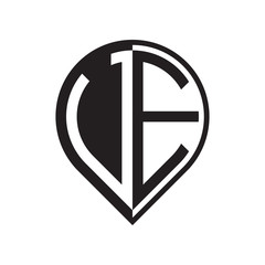 initial letter pin logo black