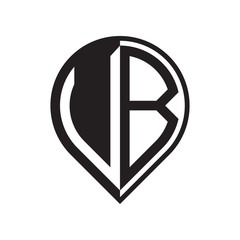 initial letter pin logo black