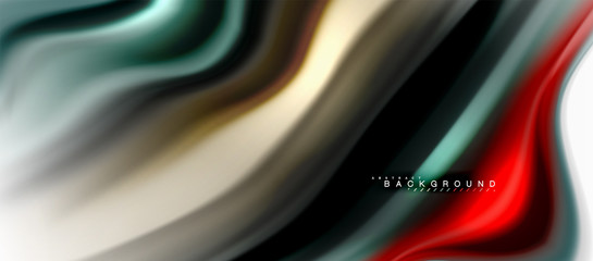 Fluid liquid mixing colors concept on light grey background, curve flow, trendy abstract layout template for business or technology presentation or web brochure cover, wallpaper