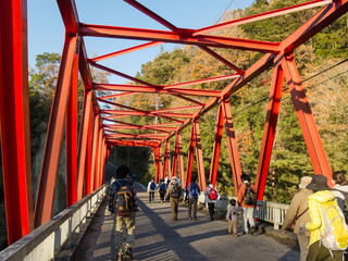 養老渓谷の赤い橋