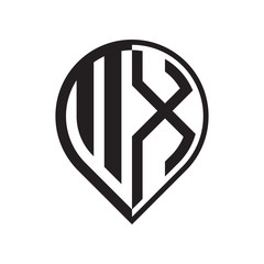 initial letter pin logo black