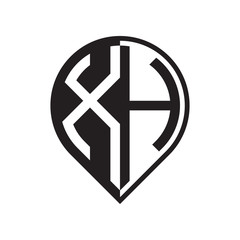 initial letter pin logo black