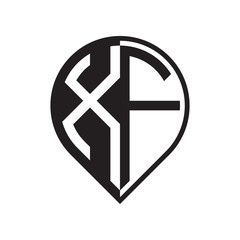 initial letter pin logo black