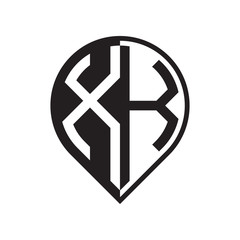 initial letter pin logo black