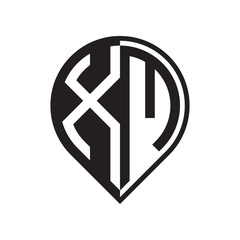 initial letter pin logo black