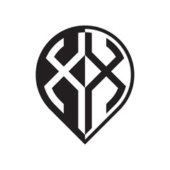 initial letter pin logo black