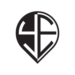 initial letter pin logo black