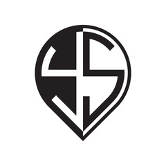 initial letter pin logo black