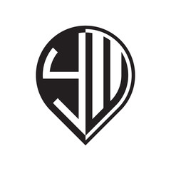 initial letter pin logo black