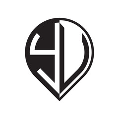 initial letter pin logo black