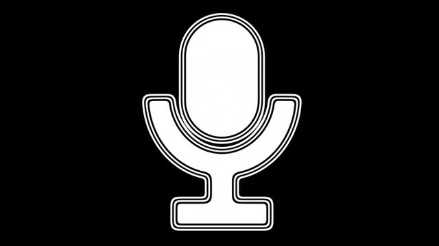 Microphone. Looping footage has 4K resolution. Encoder Prores 4444.