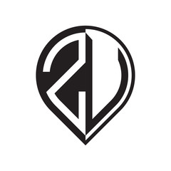 initial letter pin logo black