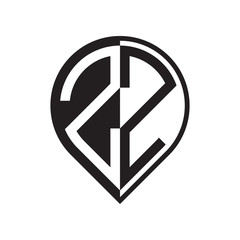 initial letter pin logo black