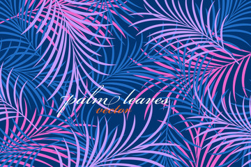 Fototapeta na wymiar Palm leaves colors scene vector abstract nature backgrounds