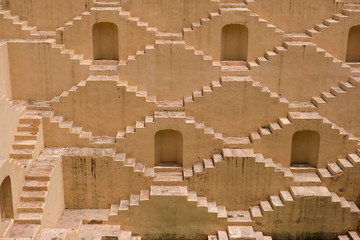 Panna Meena ka Kund step-well near Amber Fort at Jaipur, Rajasthan - India