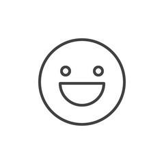 Happy face smile outline icon. linear style sign for mobile concept and web design. Smiley emoticon simple line vector icon. Symbol, logo illustration. Pixel perfect vector graphics