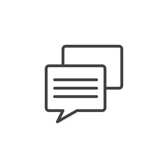 Speech bubble text outline icon. linear style sign for mobile concept and web design. Conversation simple line vector icon. Symbol, logo illustration. Pixel perfect vector graphics