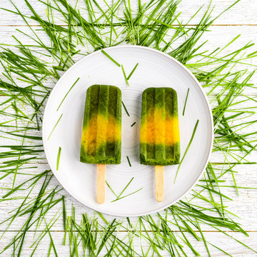 Wheatgrass And Orange Popsicles