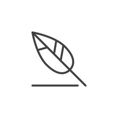 Feather pen outline icon. linear style sign for mobile concept and web design. Write blog simple line vector icon. Symbol, logo illustration. Pixel perfect vector graphics