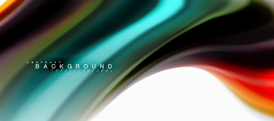 Fluid liquid mixing colors concept on light grey background, curve flow, trendy abstract layout template for business or technology presentation or web brochure cover, wallpaper