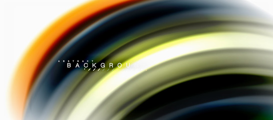 Fluid liquid mixing colors concept on light grey background, curve flow, trendy abstract layout template for business or technology presentation or web brochure cover, wallpaper