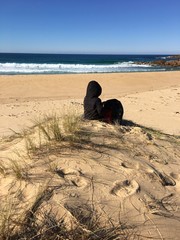 There is no age to enjoy looking at the ocean. 