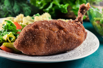 Chicken Kiev, breaded chicken breast