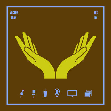 two hands vector icon