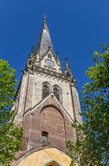 Fototapeta na wymiar Tower of the Lutherkirche church in Kassel, Germany