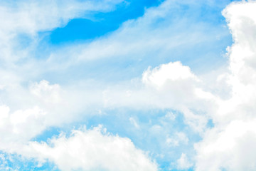 Naklejka na ściany i meble Close up view of cloud in blue sky. 