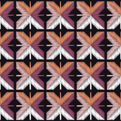 Seamless abstract geometric pattern. The texture of rhombus. Brushwork. Hand hatching. Scribble texture. Textile rapport.