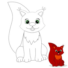  vector cat illustration squirrel, rabbit coloring