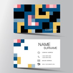 Modern colorful business card. Inspiration from pixel. Vector illustration EPS10.