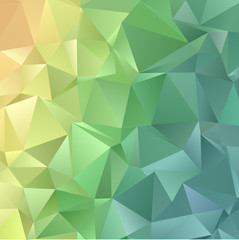 Fototapeta na wymiar Multicolor green, yellow, orange polygonal illustration, which consist of triangles. Geometric background in Origami style with gradient. Triangular design for your business.