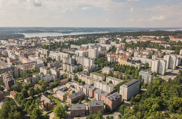 Aerial view of Jyvaskyla, town in central Finland