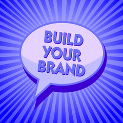 Writing note showing Build Your Brand. Business photo showcasing Make a commercial identity Marketing Advertisement Sparkling waves design script text lines ponder ideas convey message.
