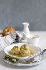 Homemade Canederli or Knödel typical for Alto Adige, German, Italian, Austrian cuisine.. Made...