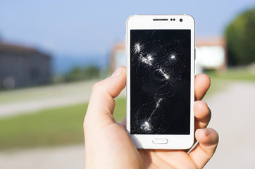 Damaged Smartphone Display
