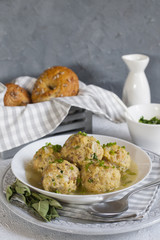 Homemade Canederli or Knödel typical for Alto Adige, German, Italian, Austrian cuisine.. Made...