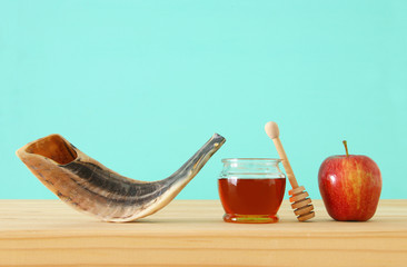Rosh hashanah (jewish New Year holiday) concept. Pomegranate raditional symbol.