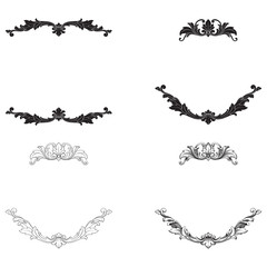 Classical baroque vector set of vintage elements for design.