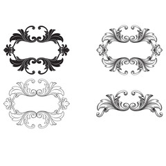 Classical baroque vector set of vintage elements for design.