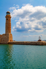 Rethymno lighthouse and pirate ship