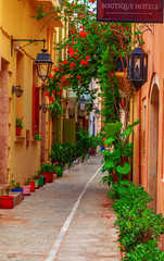pretty street Rethymno Crete