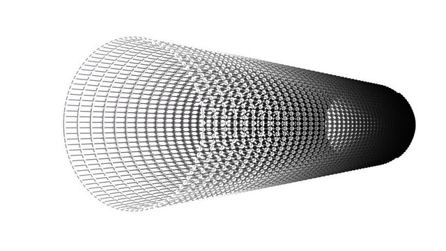 4k 3d abstract pipeline grid generate process,3d printing technology,nanometer material,round tunnel.