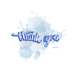 Thank you phrase geometric banner. Vector illustration.