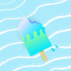 Ice cream square banners. Vector illustration.