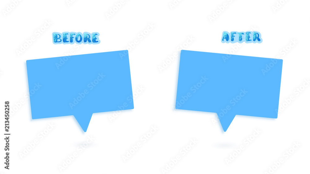 Poster before and after banner with empty space. vector illustration.